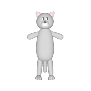 漫画の灰色の猫の 3 D 金型 